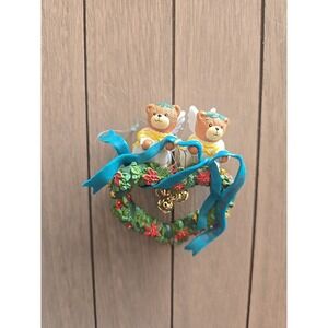 Enesco Christmas Ornament 1990 "Bearing Holiday Wishes"